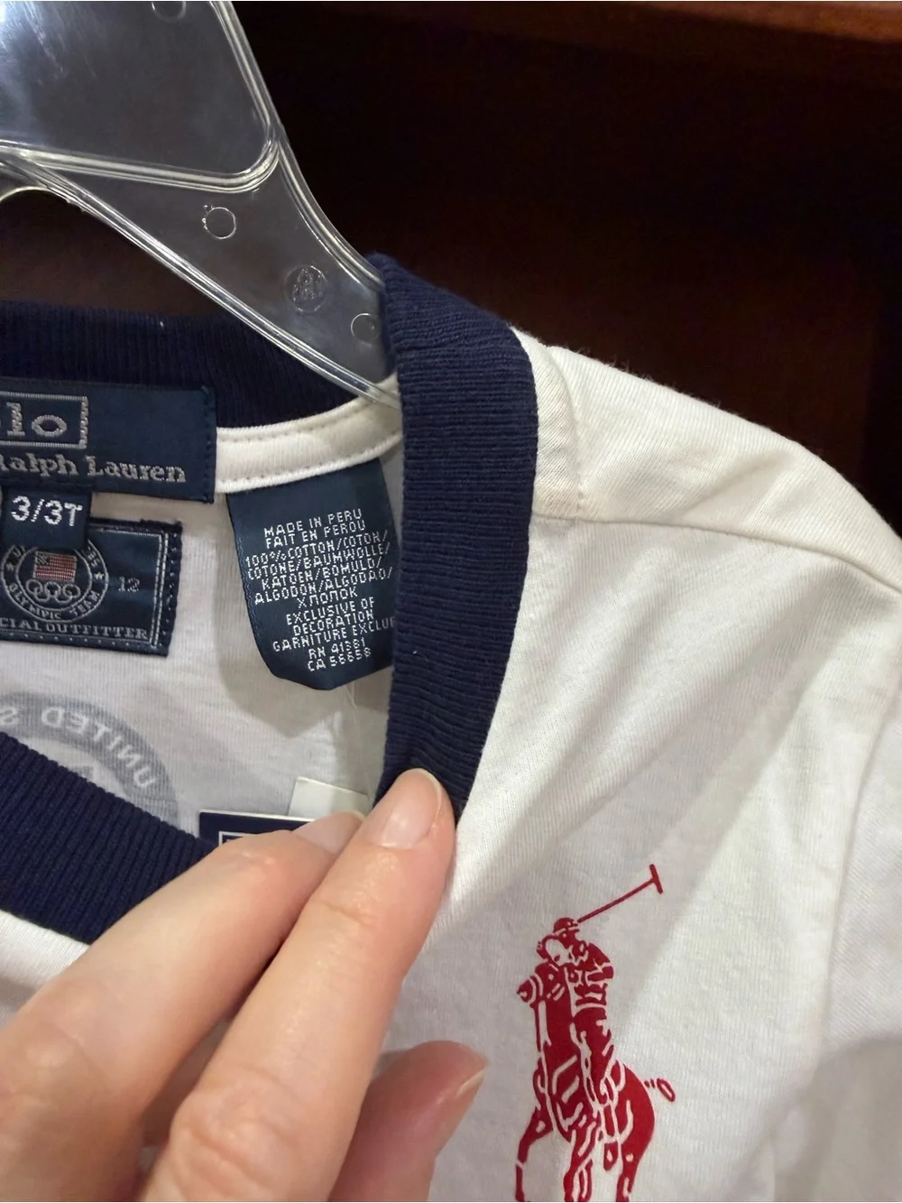 Ralph Lauren White Short-Sleeve London Graphic Tee with Navy Trim